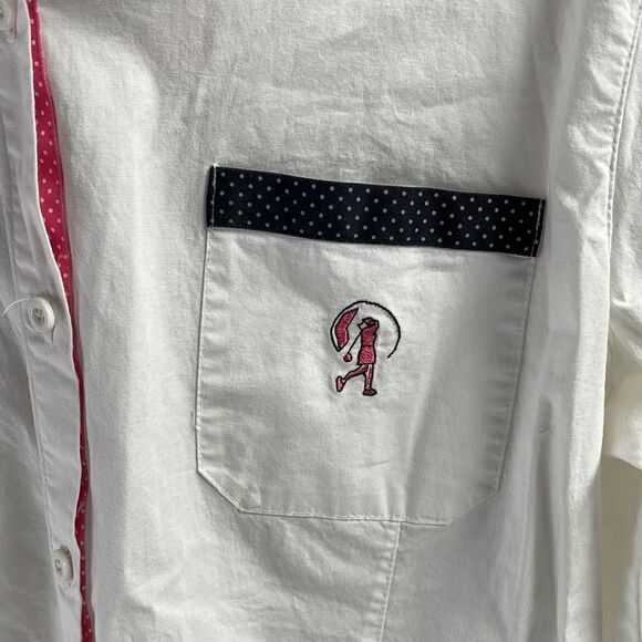 Sag Harbor Sport in Action Ladies Golfer Long Sleeve Blouse, Size Medium, White - Picture 7 of 8